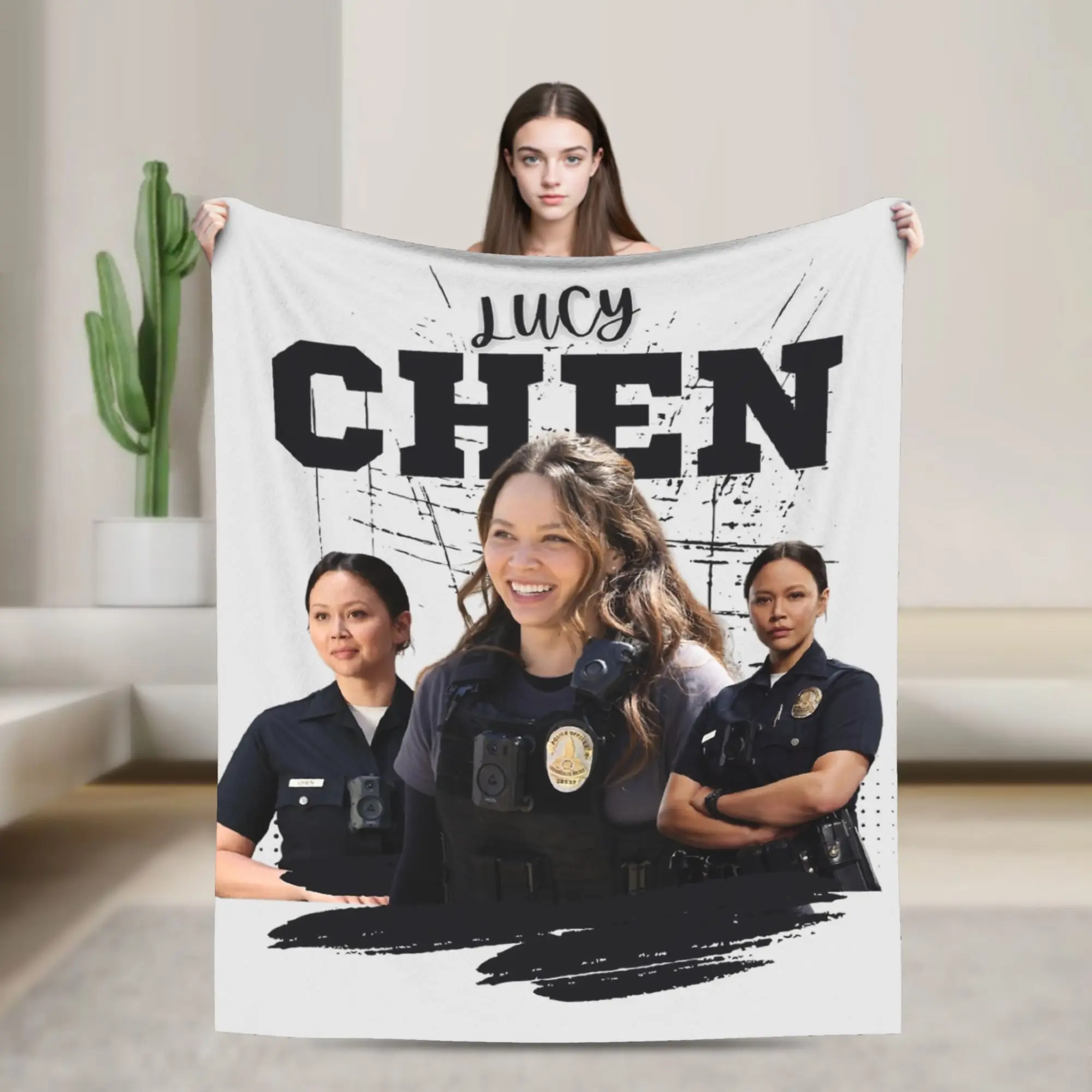 Lucy Chen Melissa O'Neil The Rookie Decke, Fleece, ganzjährig, atmungsaktiv, weich, Überwurfdecken für Bett, Couch, Teppichstück