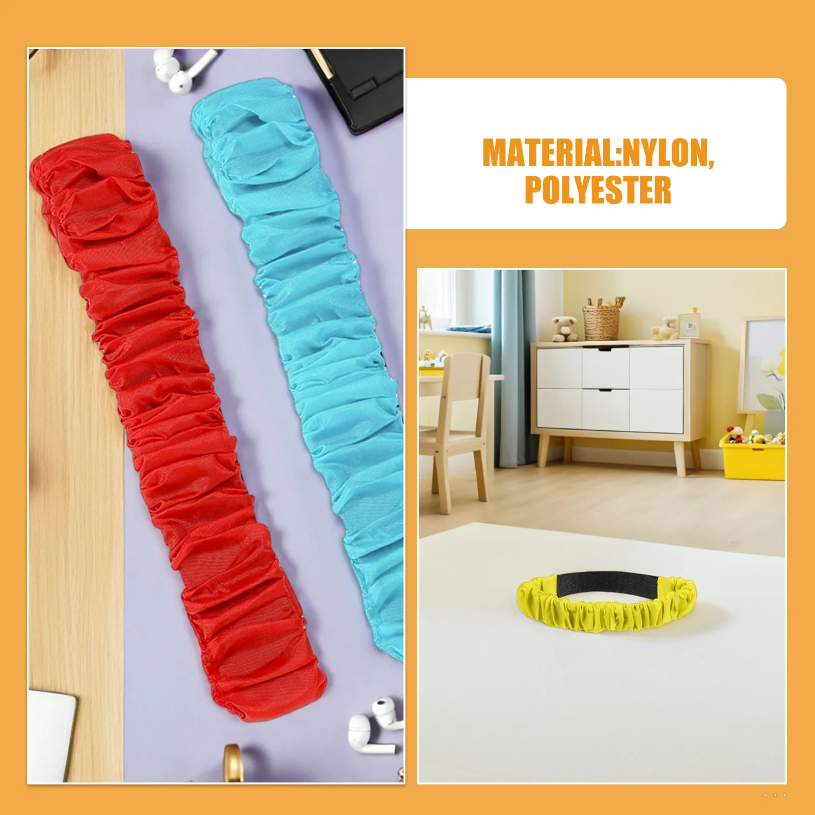 16Pcs Two Person Three Legged Race Bands Stretchy Outdoor Relay Straps for Birthday Party Field Day Carnival Team Building
