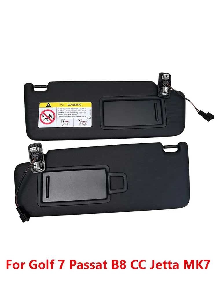 5GG 857551   Czarny przedni panel przeciwsłoneczny z lusterkiem do makijażu do VW Golf 7 Passat B8 CC Jetta MK7 Akcesoria do osłon przeciwsłonecznych do wnętrza samochodu — zdjęcie 2