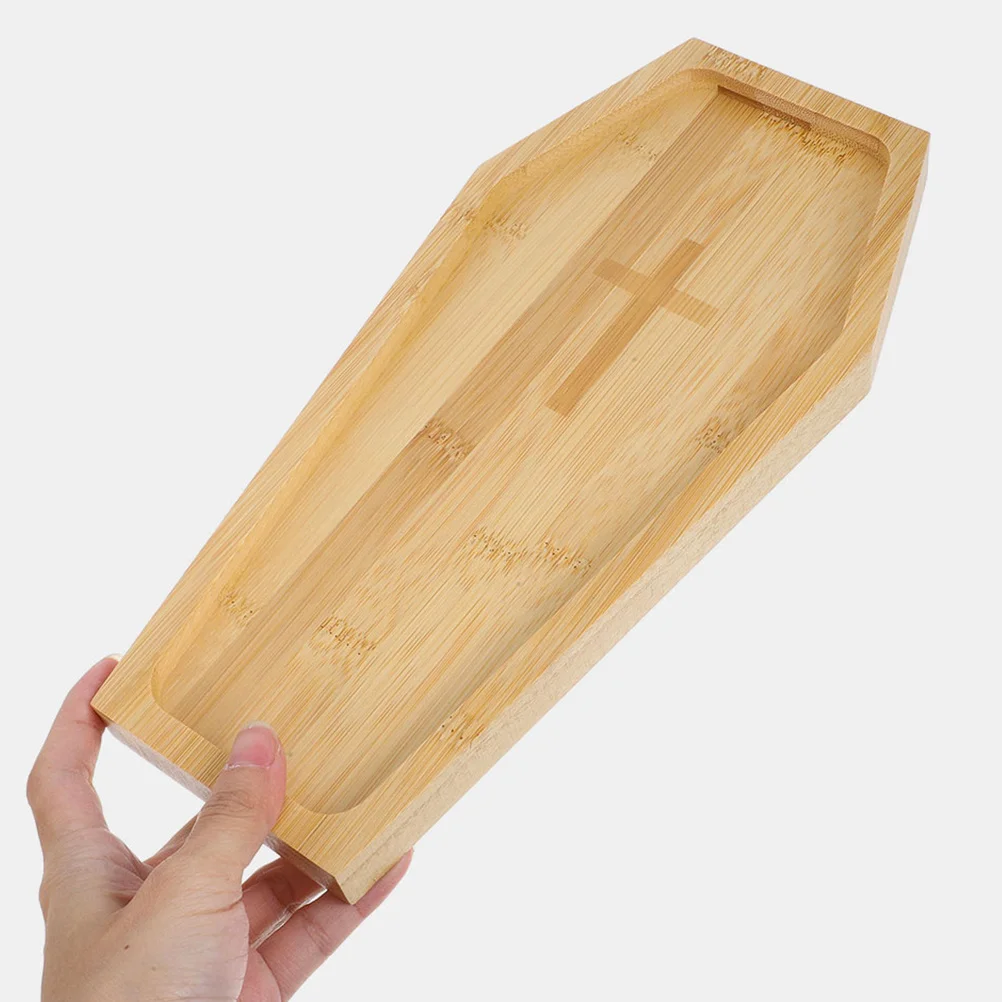 

Halloween Coffin Tray for Food Dessert Serving Wooden Dry Fruit Plate Multi Functional Party Centerpiece Decor