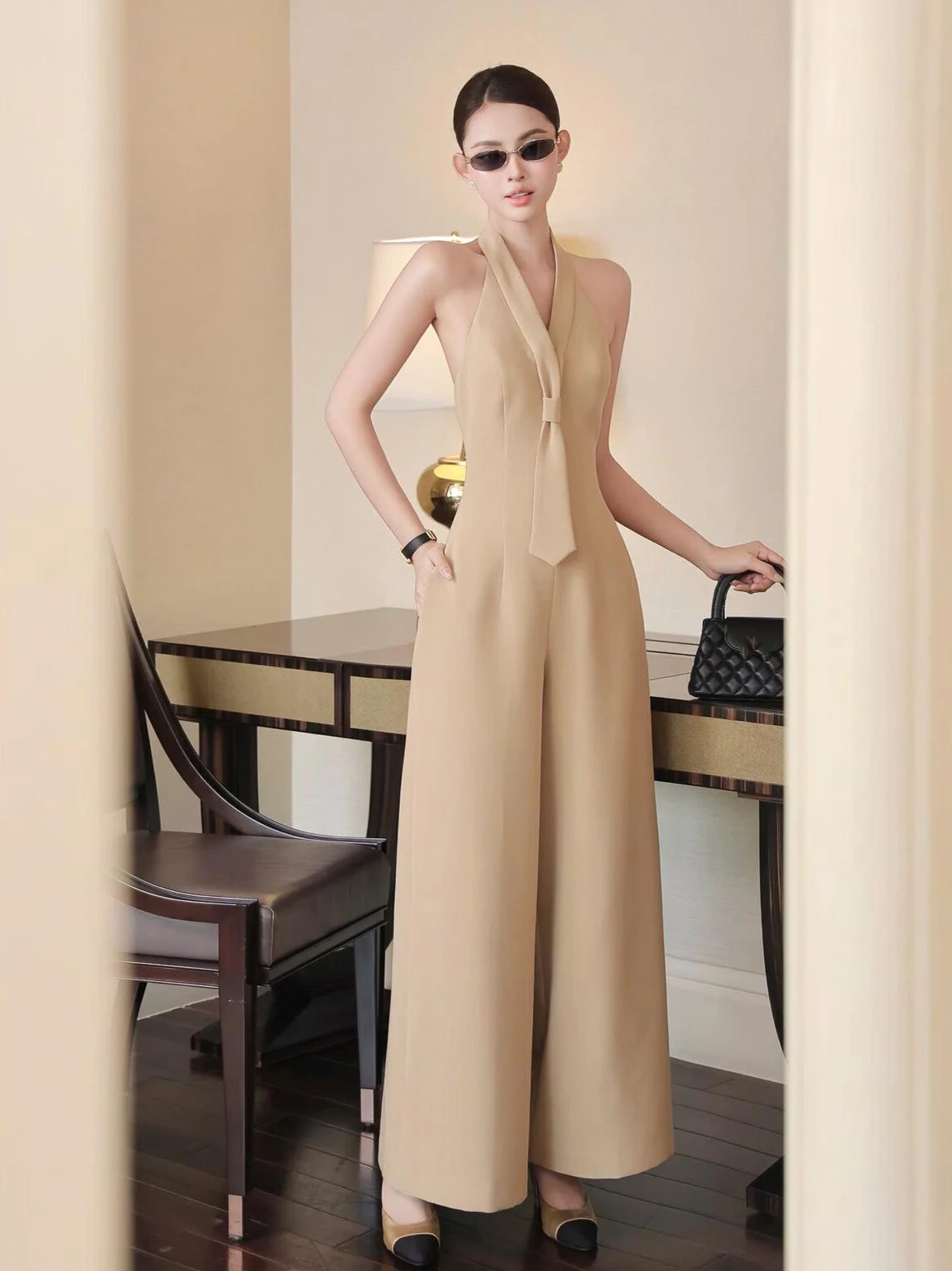 

Ele High Waist Wide Leg Jumpsuit Ne Hanging Summer New Sle Faionable Light Maturi Sle Women's Dr Ciwalk Da...