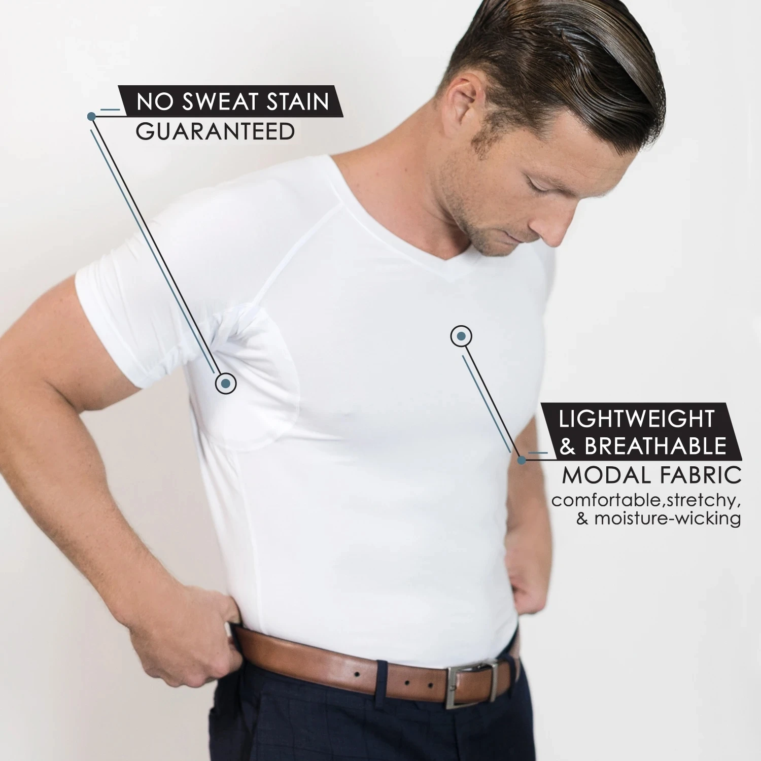 

Leaving You Looking Dry Smelling Fresh and Feeling Confident Sweat Proof t-shirt Knitted Modal Men's Vintage Undershirts
