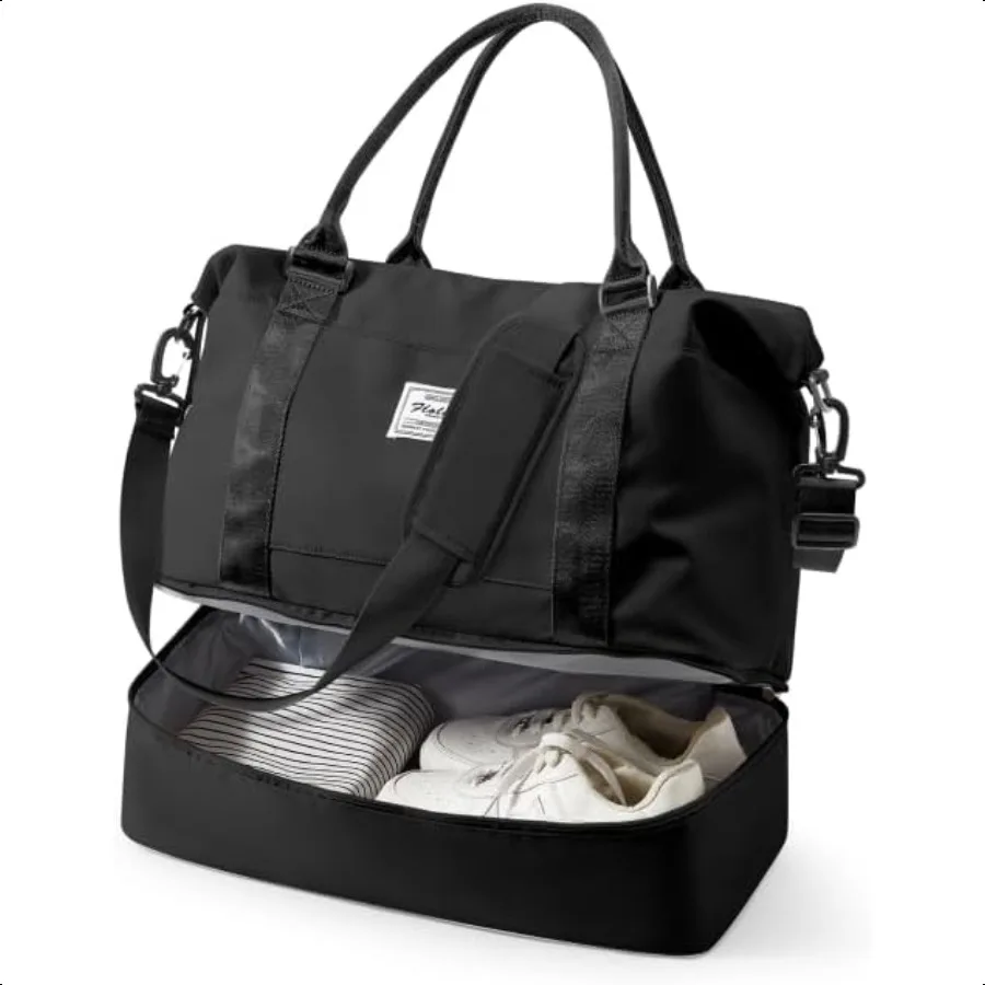 

Travel Duffel Bag 18x14x8 Inches Travel Bag Spirit with Shoes Compartment Weekender Overnight Bag for Women with Trolley Sleeve
