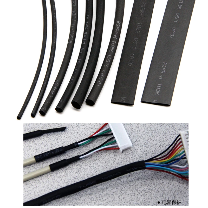 

20 Meters Heat Shrink Tubing Black Heat Shrink Tube Wire Shrink Wrap Ratio 2:1 Electrical Cable Wire Kit
