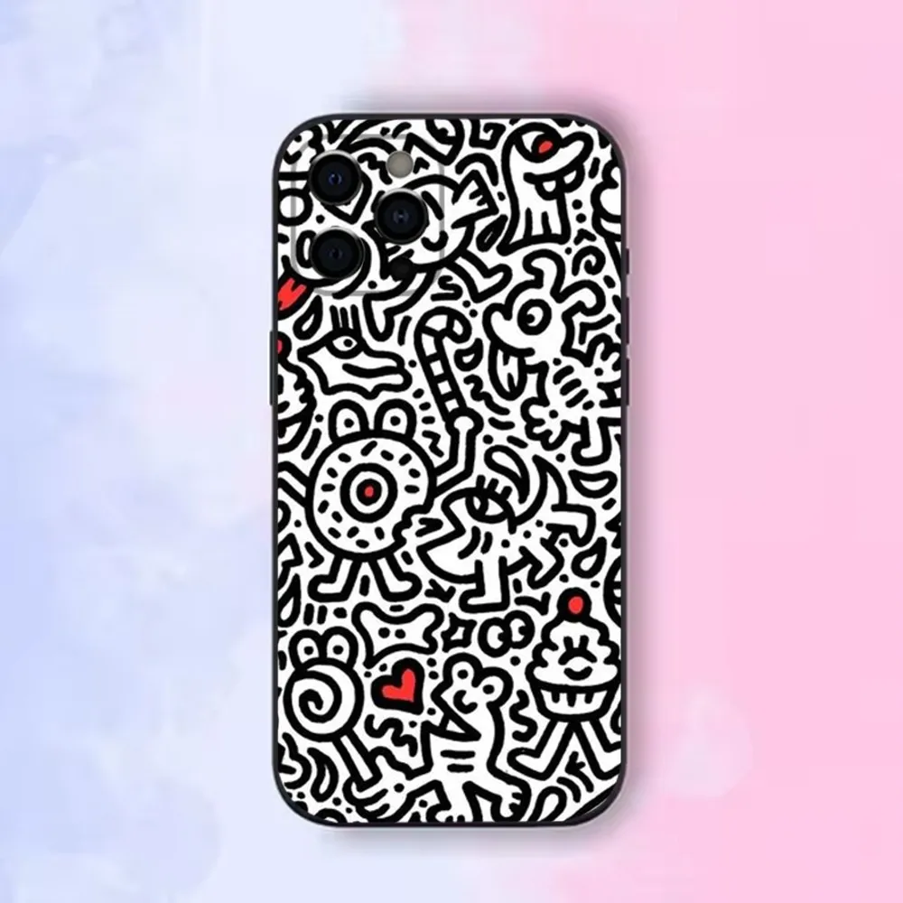 Graffiti Art Mr D-Doodle-e Phone Case For Apple iPhone 15,14,13,12,11,Pro,X,XS,Max,XR,Plus,Mini Soft Black Shell image 3
