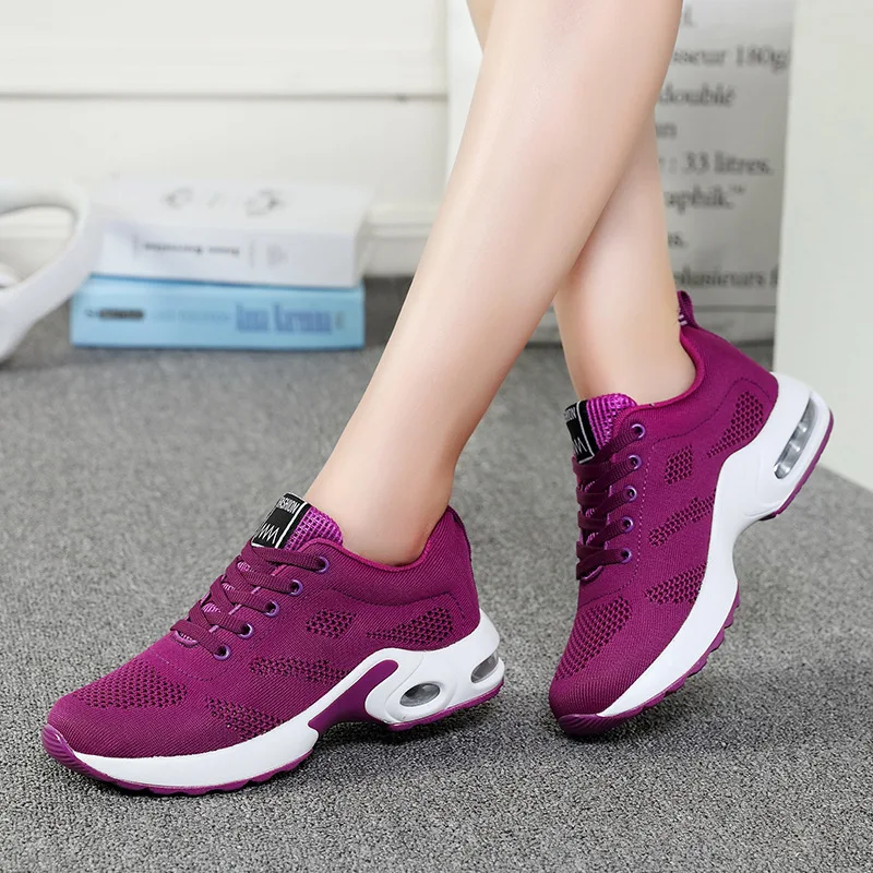 Women Shoes Breathable Sport Sneakers Lace up Lightweight Mesh Shoes Casual Platform Bottom 42 Size Zapatillas Running Outdoor