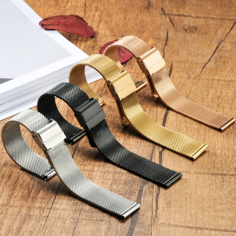14mm Strap for DW Watch Band Women Men Bracelet Stainless Steel Woven Mesh Replacement Metal Accessories 10-24mm Tools