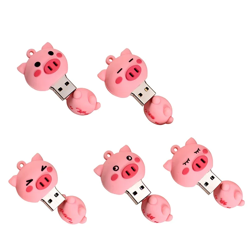 Hot Sale Cartoon Cute Pink Pig Pen Drive USB Flash Drive Usb Stick Usb 2.0 64GB 8GB 16GB 32GB 4GB U Disk High Quality PenDrive