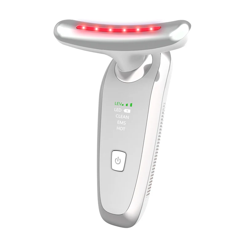 Portable LED Neck & Facial Massager - 12000Hz Electric Beauty Device with USB Charging
