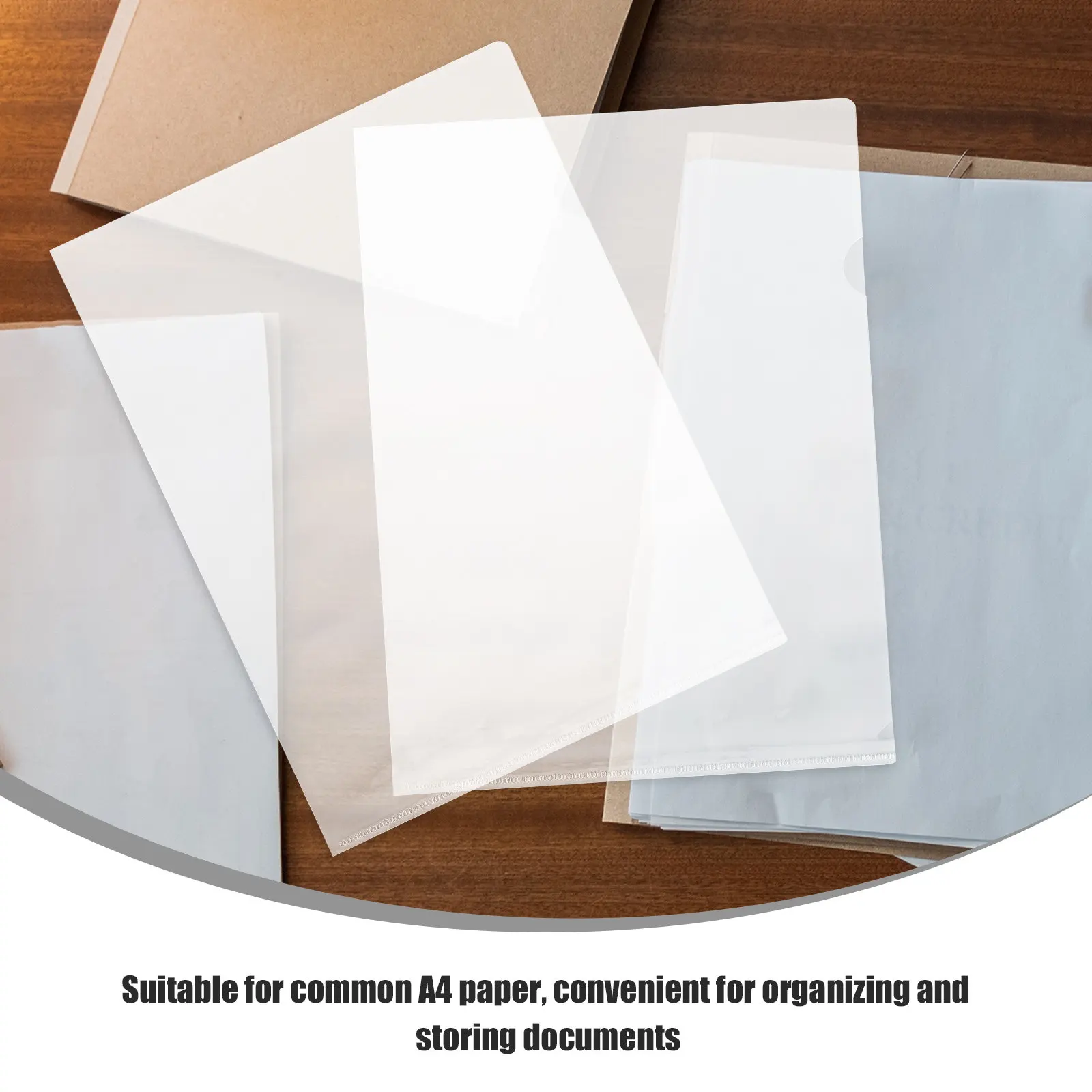 20 pochettes transparentes pour documents format A4, en PP, résistantes, pour le bureau, l'école, la maison, protège-pages transparents