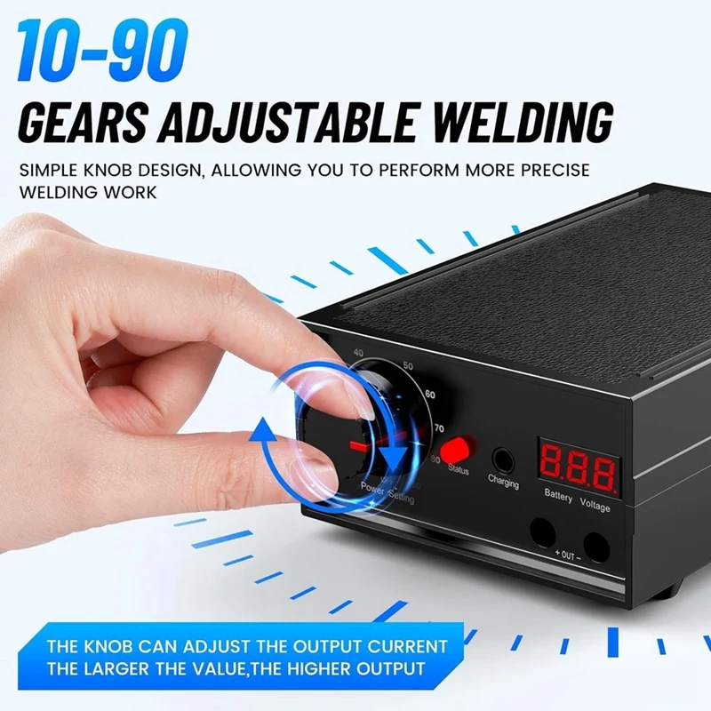 8000W Spot Welding Machine,0.1-0.3 mm Battery Spot Welding Machine,10-90 Gears Adjustable Foot Operation,for DIY US Plug 