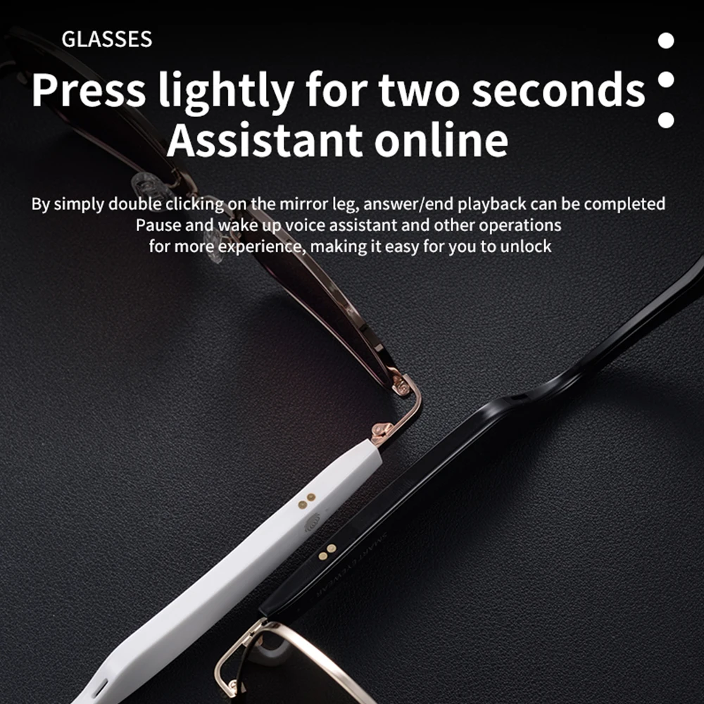 MZ02 Smart Glasses with Voice Call UV Protection Voice Assistant Navigation Outdoor Sports Wearable Headset