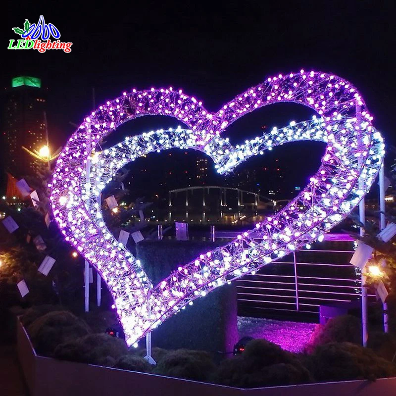 custom.wedding decoration large 3d illuminated love led motif light heart shaped