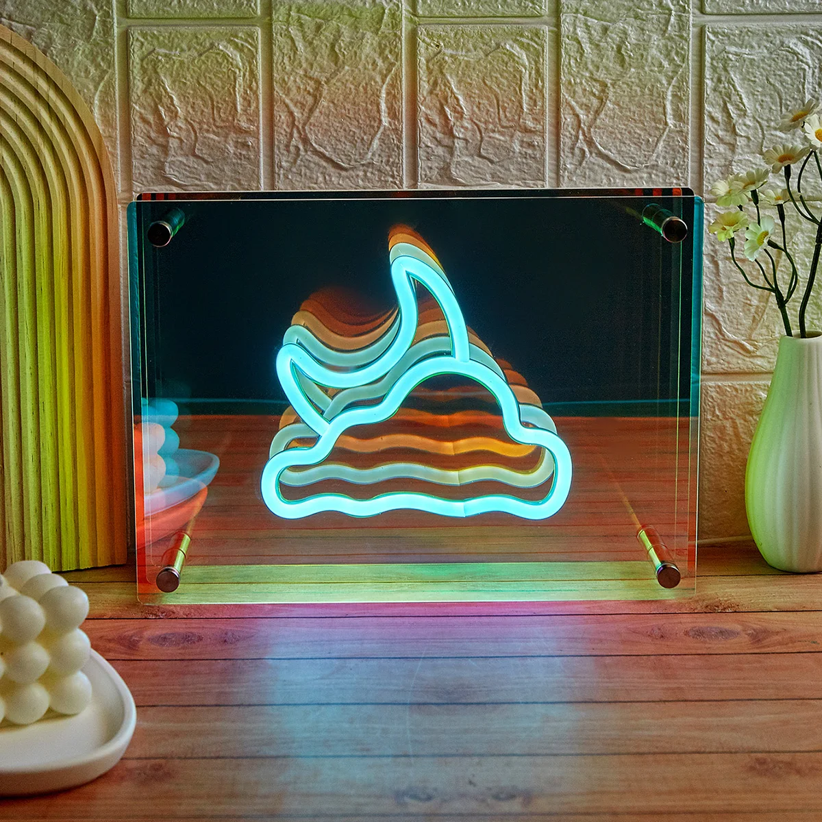 

1pc New Trend Moon with Cloud LED Infinity Mirror Light Wall& Table Mounted USB Powered Birthday Gift Light For Party Room Decor