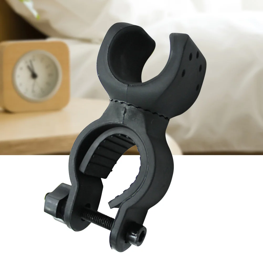 

2Pcs 360 Degree Rotational Bike Flashlight Mount Adjustable Rubber Handlebar Bracket Clip Clamp Black Bike Flashlight Mount