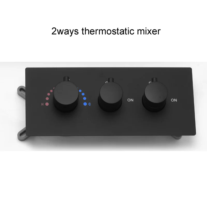 HM Badkameraccessoires Thermostatische douchekraan Messing Zwarte douchekranen Schakelaar 2/3/4 functies Verborgen bediening