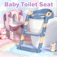 Foldable Baby Toilet Seat with Steps, Portable Kids Potty Training Ladder Stool, Anti-Slip&Sturdy Design for Toddlers Home Use