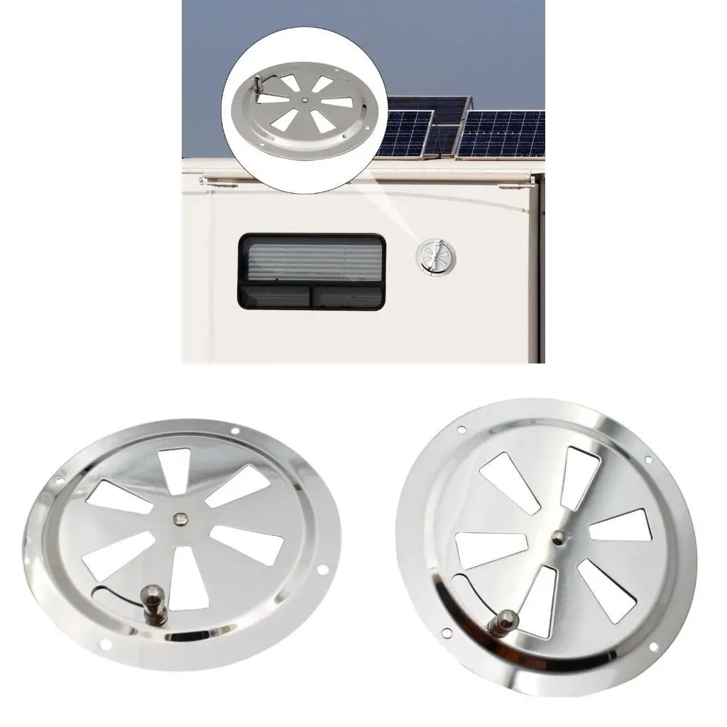Round Louvered Air Vent Stainless Steel Marine Ventilation Louver With Manual Shutter Control For Boats And Yachts  