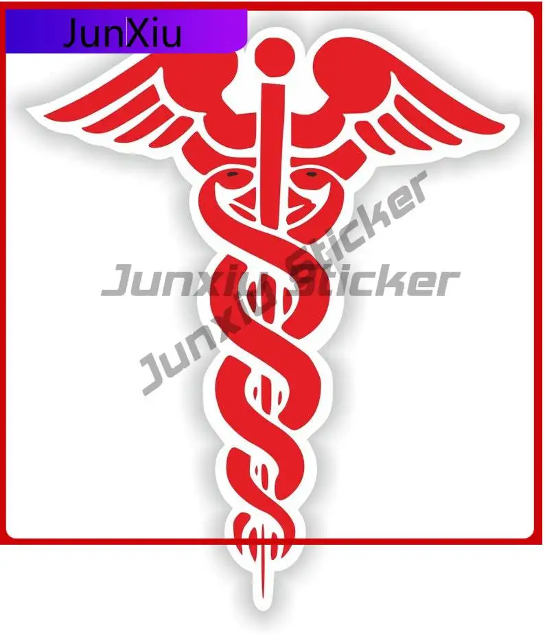 

Caduceus Red Medical Pharmacy Doctor Cute Laptop Anti UV Body Decoration Vinyl Decal For Car Truck SUV Window Bumper Laptop