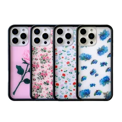 Luxury Wildflower Retro Painting Flowers Phone Case For iPhone 16 15 14 13 Pro Max Korean Fashion WF illustration Flower Protect