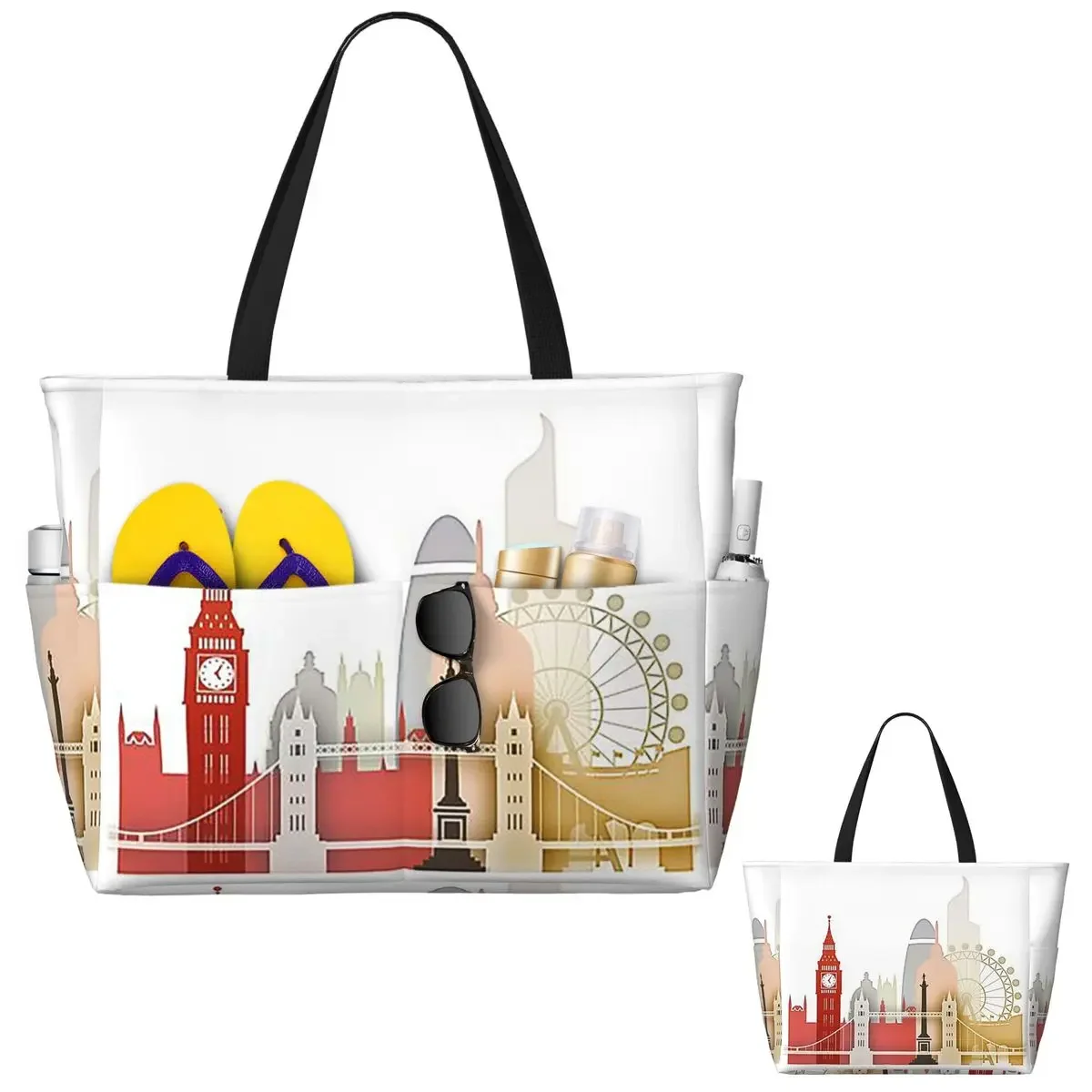 London Beach Tote Bag Sport Gym Yoga Duffle Large Tote Bag Women Travel Bag Fitness bag