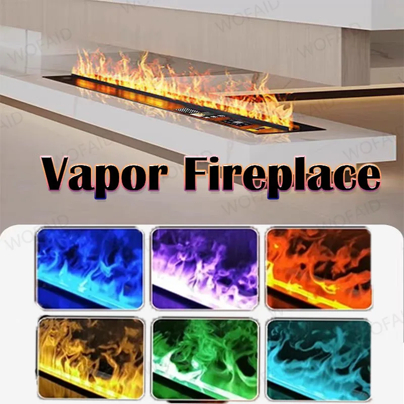 

3D Vapor Electric Fireplace with UV Lamps Germicidal Customized TV Stand Colorful Fire Inserts Humidifier for Living Room Decor