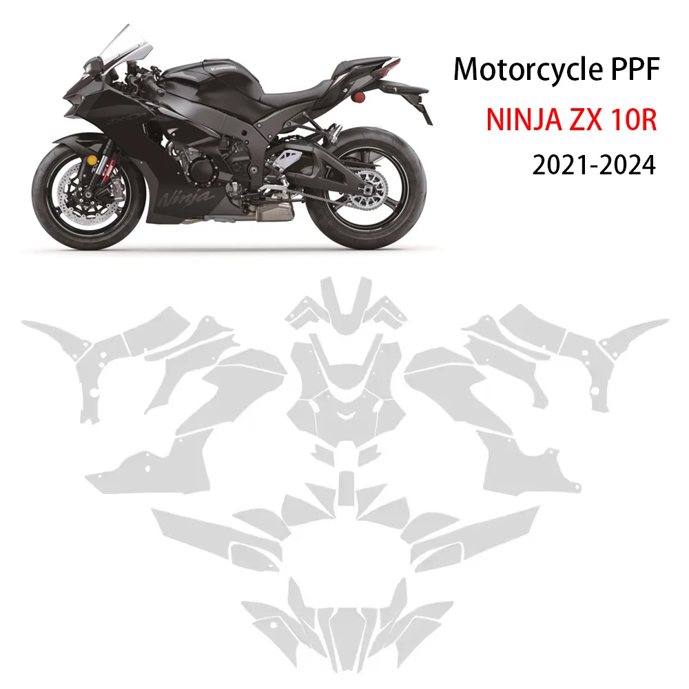 

Для Kawasaki NINJA ZX 10R TPU специальная настоящая защитная пленка для обтекателя мотоцикла, прозрачная пленка против царапин, подходит для ZX 10R 21-24 PPF
