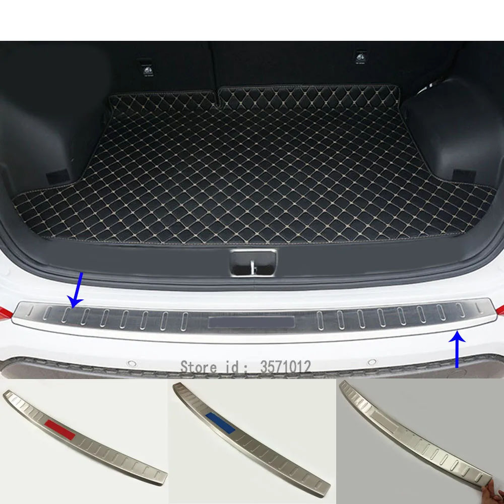 

Для Hyundai Tucson 2015 2016 2017 2018 Автомобильный внешний задний бампер, накладка на рамку, крышка багажника, детектор, пластина из нержавеющей стали, педаль, 1 шт.