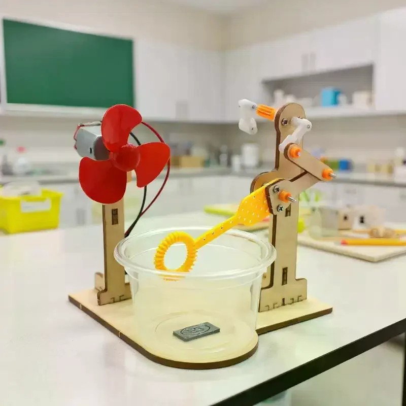 Ensemble de machines à bulles à manivelle en bois, bricolage innovant, pour l'apprentissage de la petite enfance