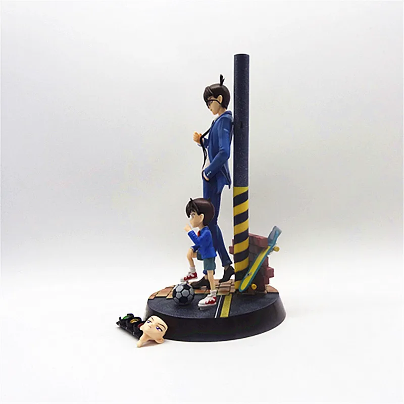 Detetive Conan Kudo Shinichi e Conan Edogawa Anime Figure Model, Gk Statue, Boy Collection, Desktop Decoration Ornament, Toy, 28cm