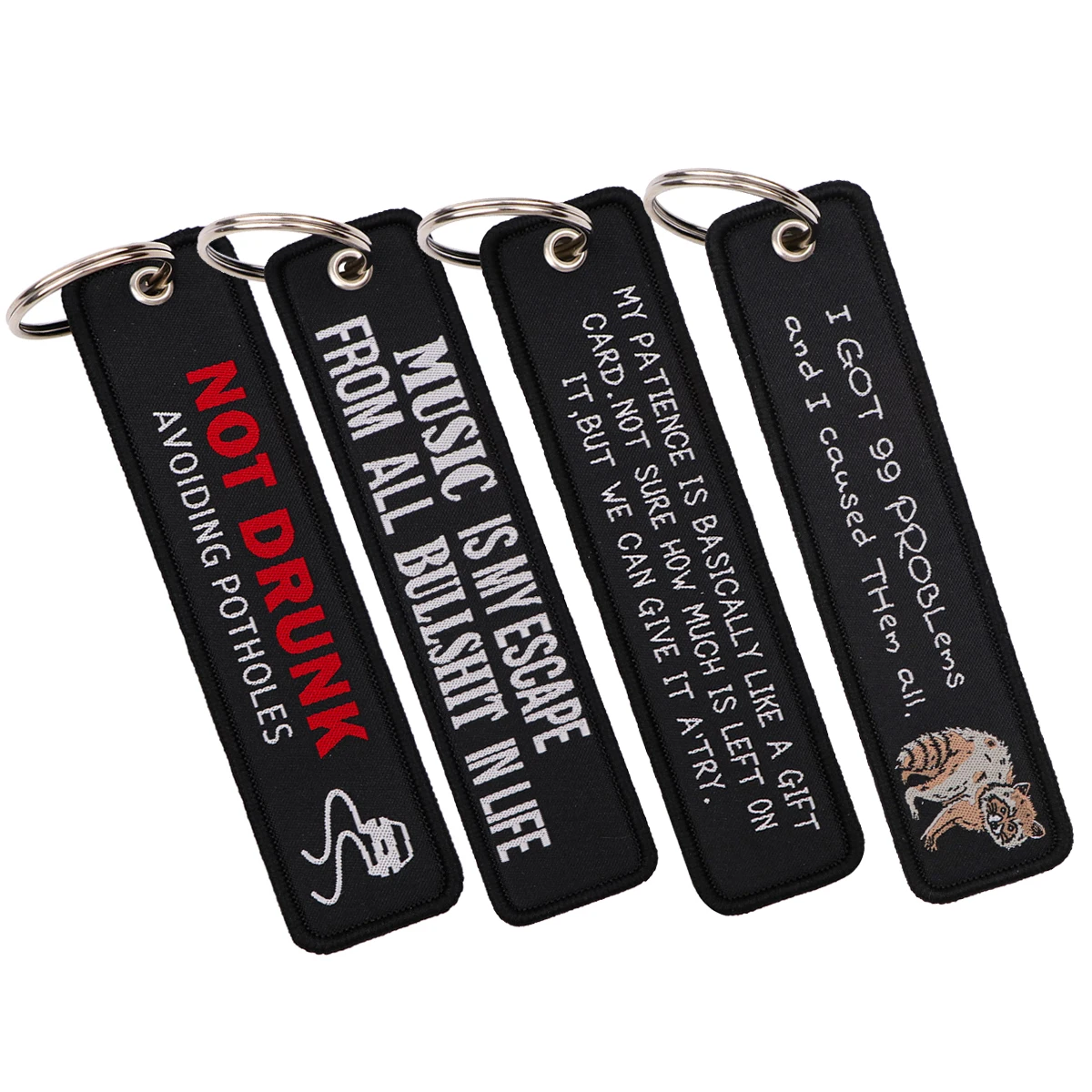Funny Quote Embroidered Keychains 