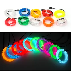 1/2/3/4/5M Car Interior Led Decorative Lamp EL Wiring Neon Strip For Auto DIY Flexible Ambient Light USB Party Atmosphere Diode