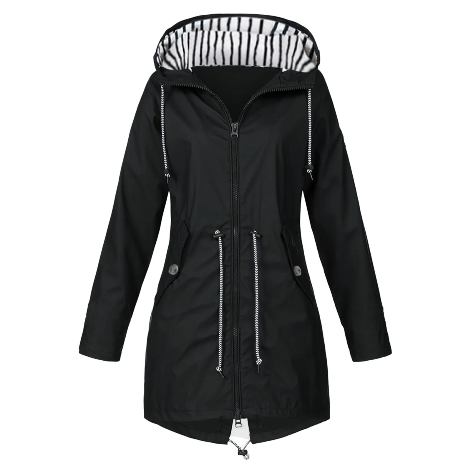 Frauen Regen jacke Mode alle Jahreszeiten Outdoor lässig lose Kapuze wind dichte wasserdichte Mantel Klettern Wind jacke Jacke