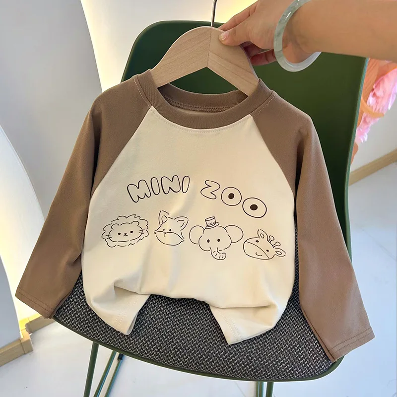Childrens Clothing Boys Girls T-Shirt Kids Clothes Cartoon Tops Long Sleeve Baby Clothing Autumn Winter Cotton Print Sweatshirt