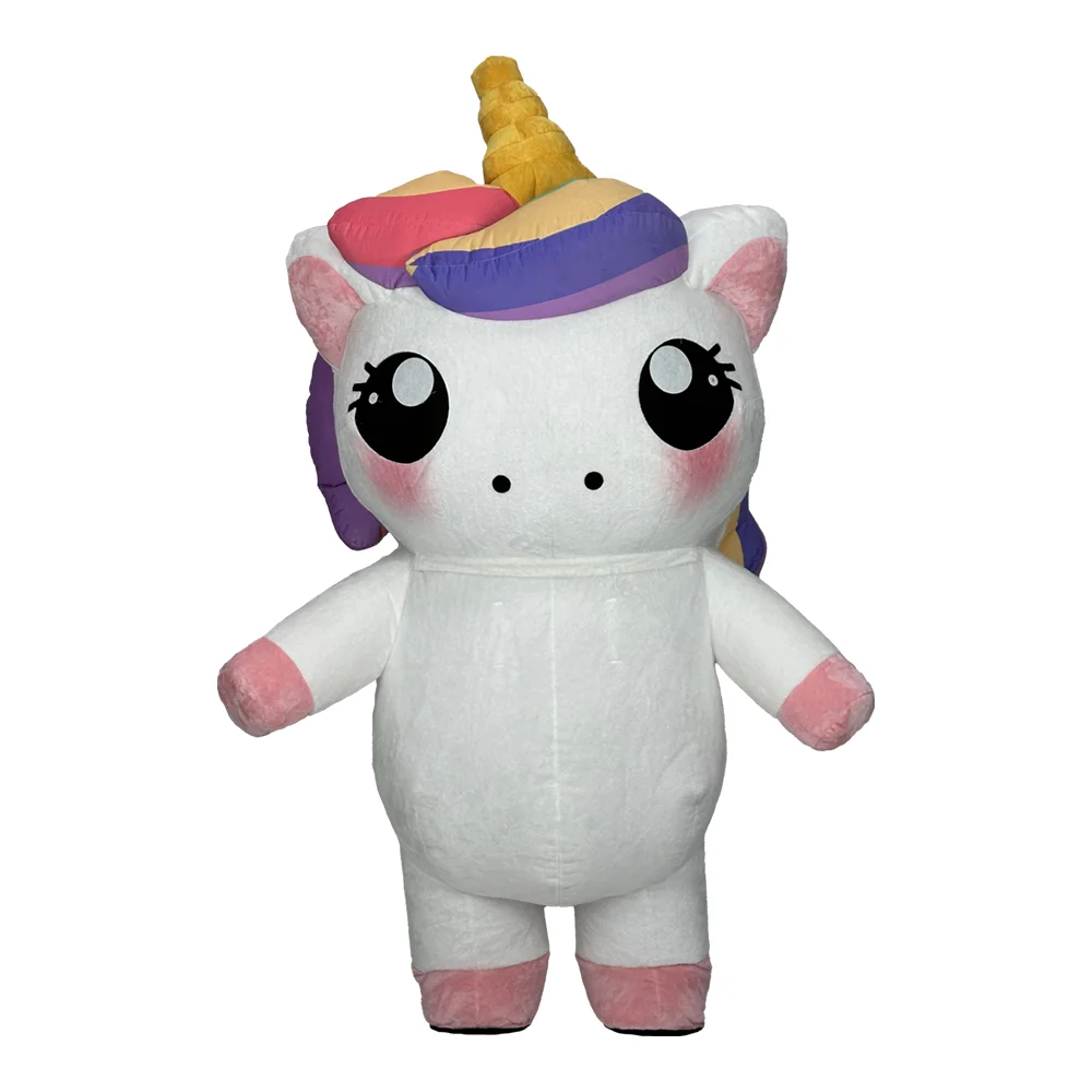 

Adult Unicorn Inflatable Costume Mascot Character Cosplay Animal Birthday Halloween Party Event Plush Set