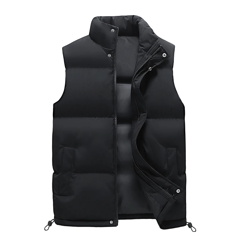 

Outdoor High-quality Casual Fashion Trend Warm Heated Vest Winter Thick Warm Solid Color Stand Up Collar Loose Versatile Vest