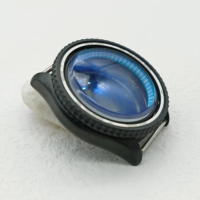 Black Matte SKX007 Watch Case Dome Glass Crystal Fit NH35 NH36 4R 7S26 Movement With Ceramic Bezel Insert Men Watch Repair Parts