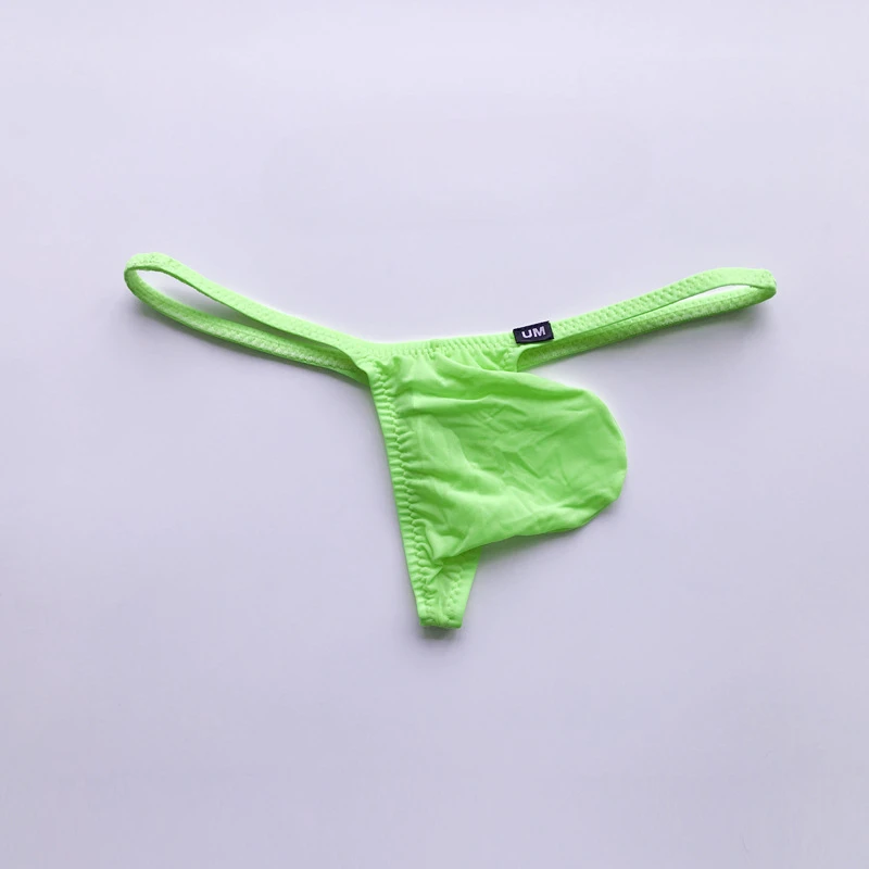Ice Silk G-string T-back Thongs Men Sexy Underwear Bulge Penis Pouch Underpants Breathable Panties Erotic Lingerie Soft Bikini