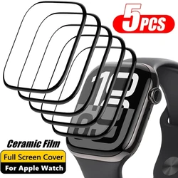 Protecteur d'écran pour Apple Watch, Film en céramique pour iWatch Ultra 49mm, Pas de verre, 10, 9, 8, 7, 6, 5, 40mm, 41mm, 42mm, 44mm, 45mm, 46mm, 5 pièces