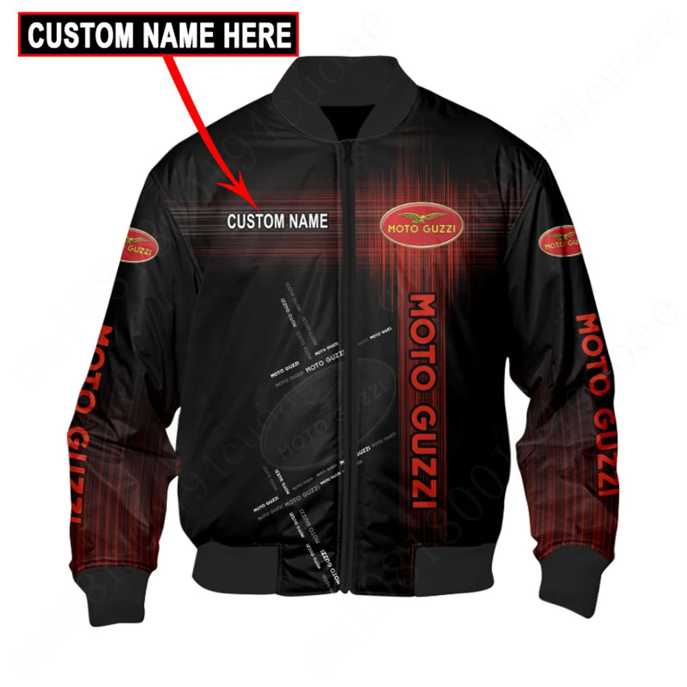 

Moto Guzzi Jacket Bomber Jacket 3D Windbreaker Thick Coats Harajuku Parkas Techwear Baseball Uniform Jackets For Men's Clothing