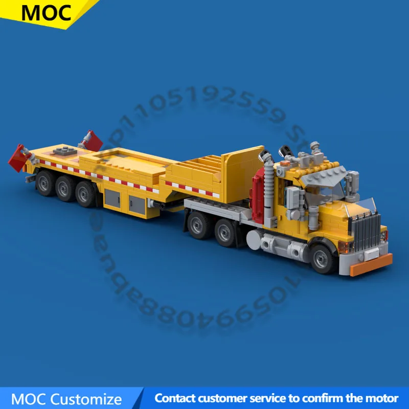 697 pçs transporte carro construção caminhão e reboque passo moc personalizar bloco de construção modular popular brinquedo diy presente aniversário