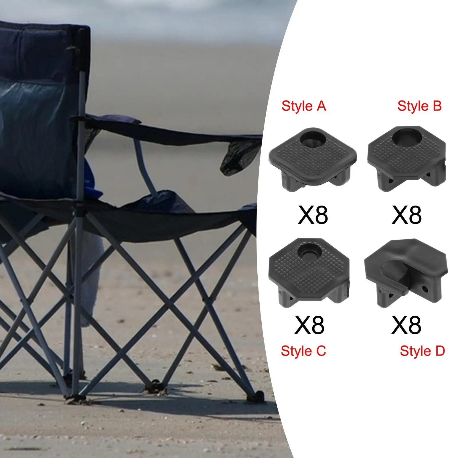 8個の折りたたみ椅子修理アクセサリー、キャンプチェアコネクター、耐摩耗性キャンプチェアアタッチメントパーツ、芝生用スツール用