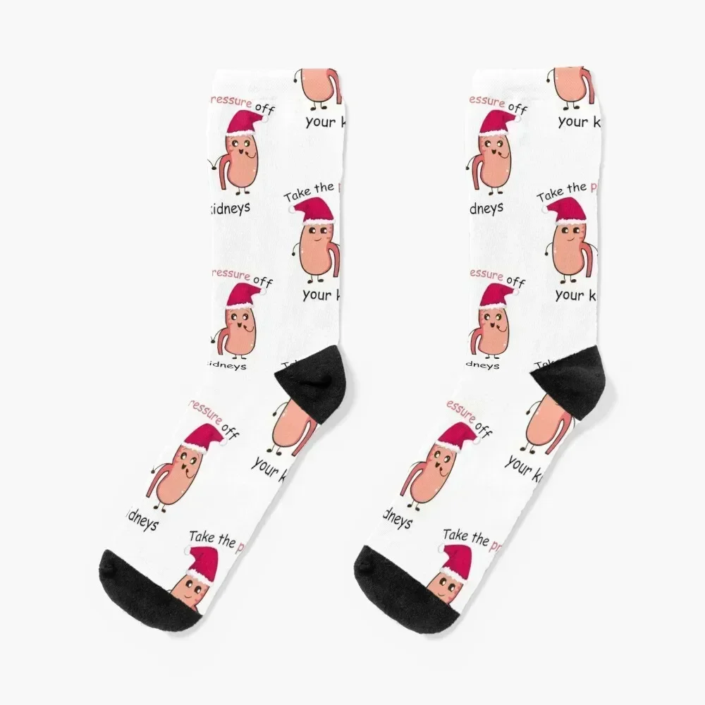 kidneys in Christmas hats Socks sheer retro Men's Men's Socks Women's