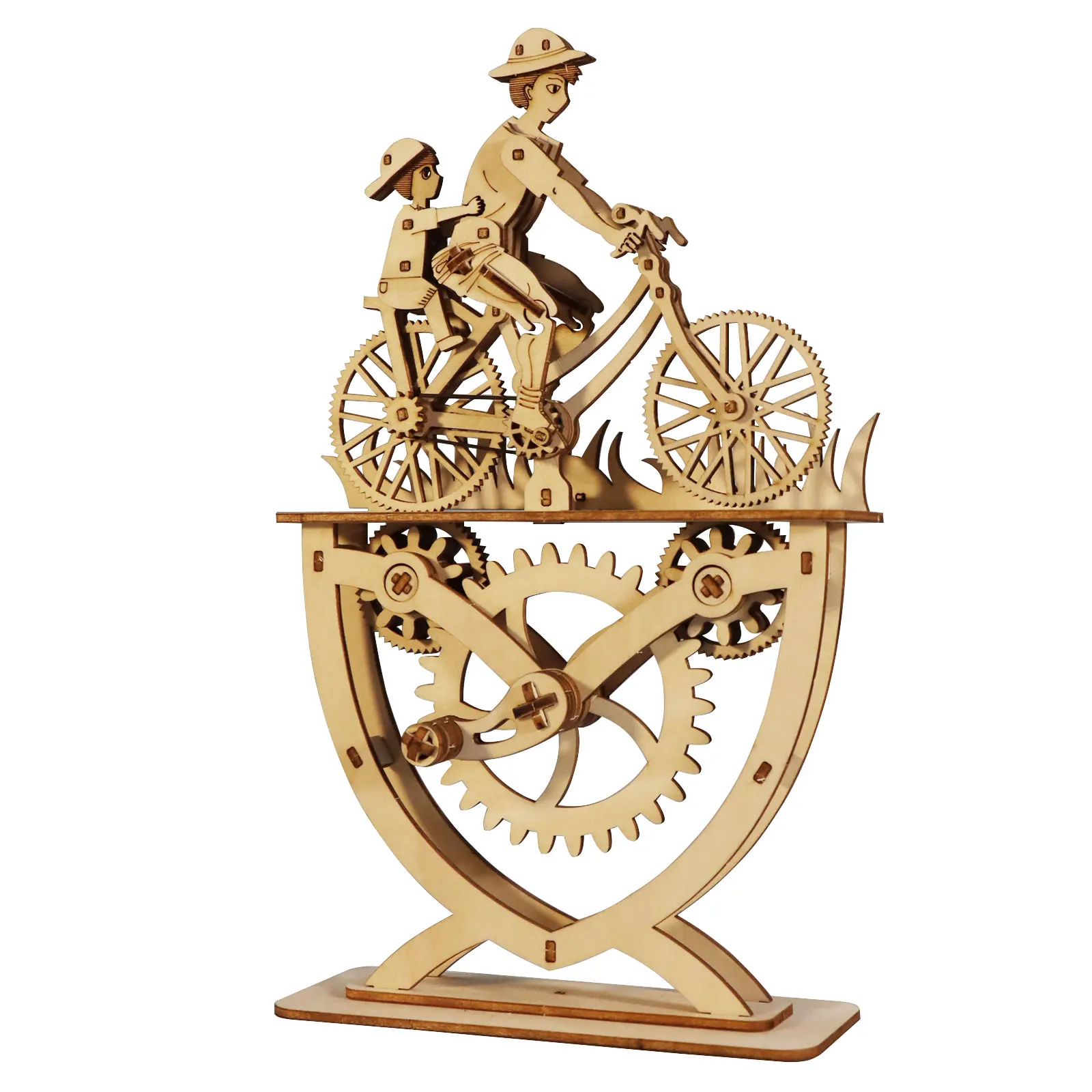 

3D Wooden Puzzle Father and Son Diy Handmade Bicycle Assembly Model Kits Creative Decoration