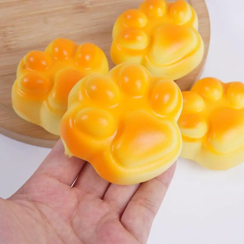 New Cat Paw Bread Slow Rebound Squeeze Toy Cute Fidget Toy Stress Relief Pinch Toy Desktop Ornament Gift
