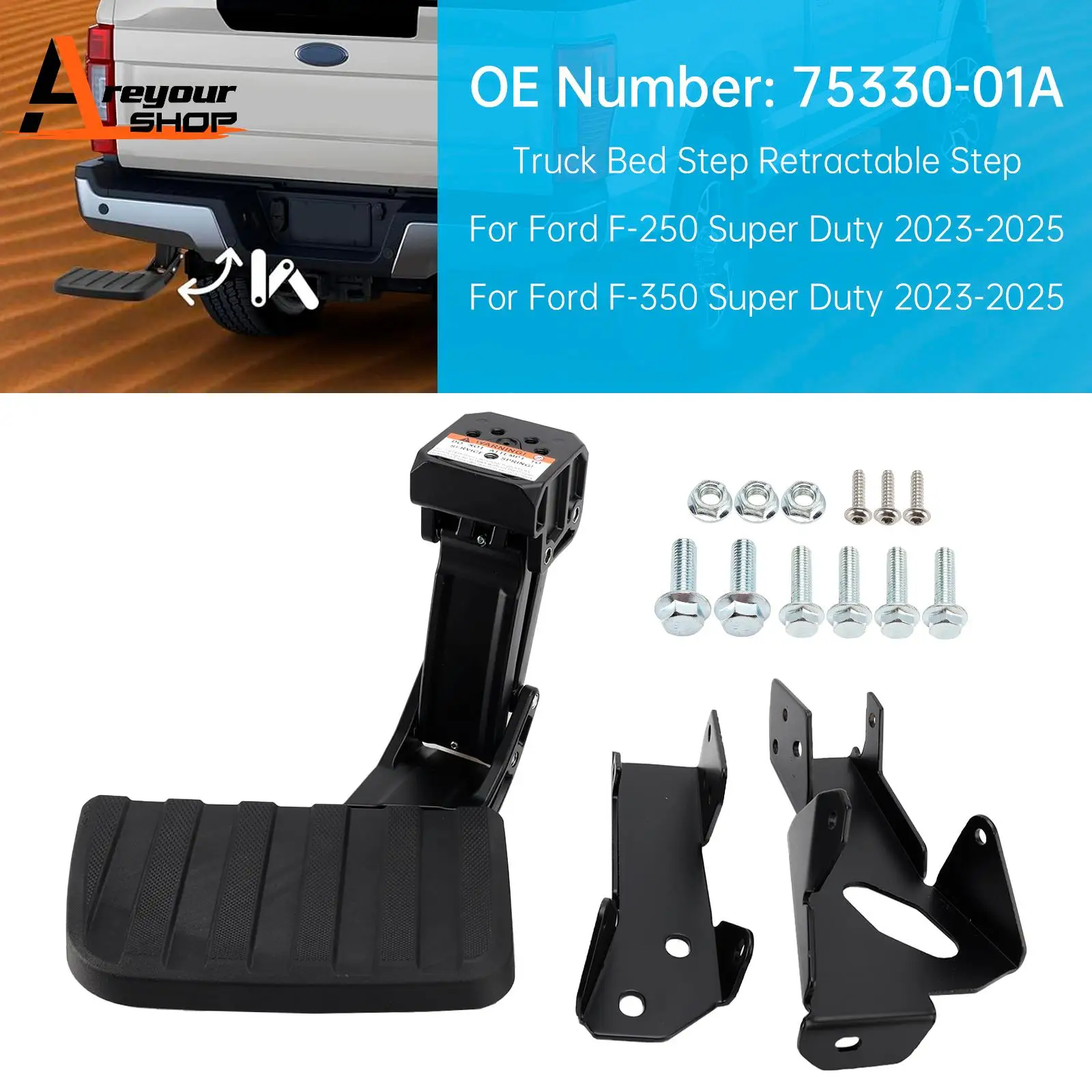 

Кровать с выдвижной ступенькой 75330-01A для Ford F-250 F-350 Super Duty 2023 2024 2025