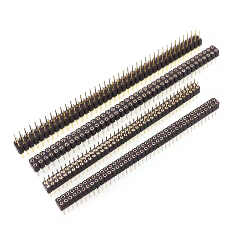 5 Pcs Round Hole Pin Header 2.0MM/2.54MM Pitch Row Female/Male, Single Row 1x40P Row 2x40P Double Row Pin Round Pin Gold Plated - Image 3
