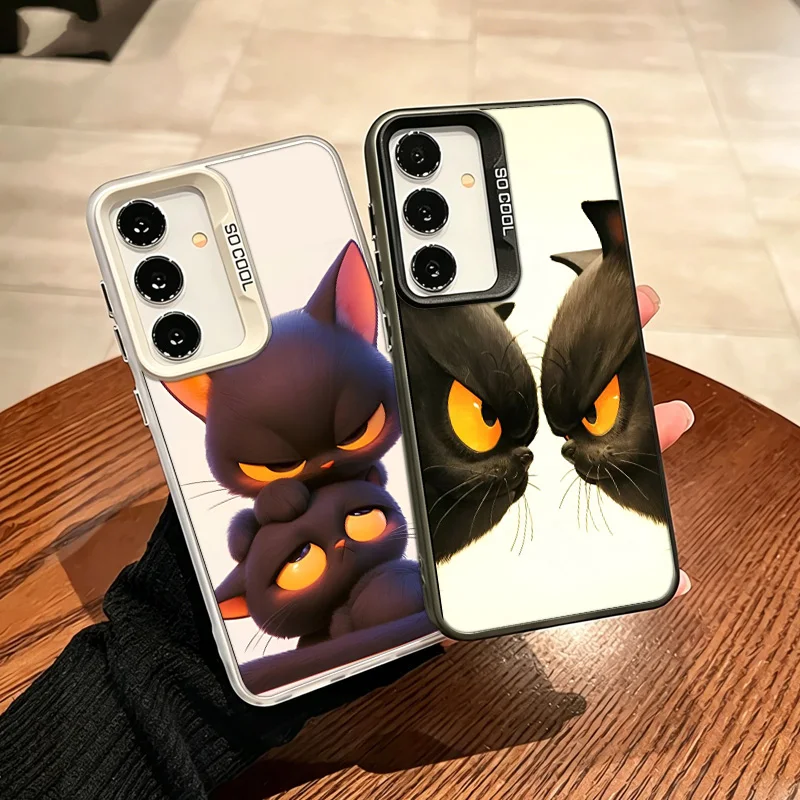 Two Black Cats Playing Phone Case for Samsung A57 A37 A27 A17 A56 A36 A26 A16 A55 A35 A25 A15 Galaxy A05S A06 A07 A50S A51 A71 N