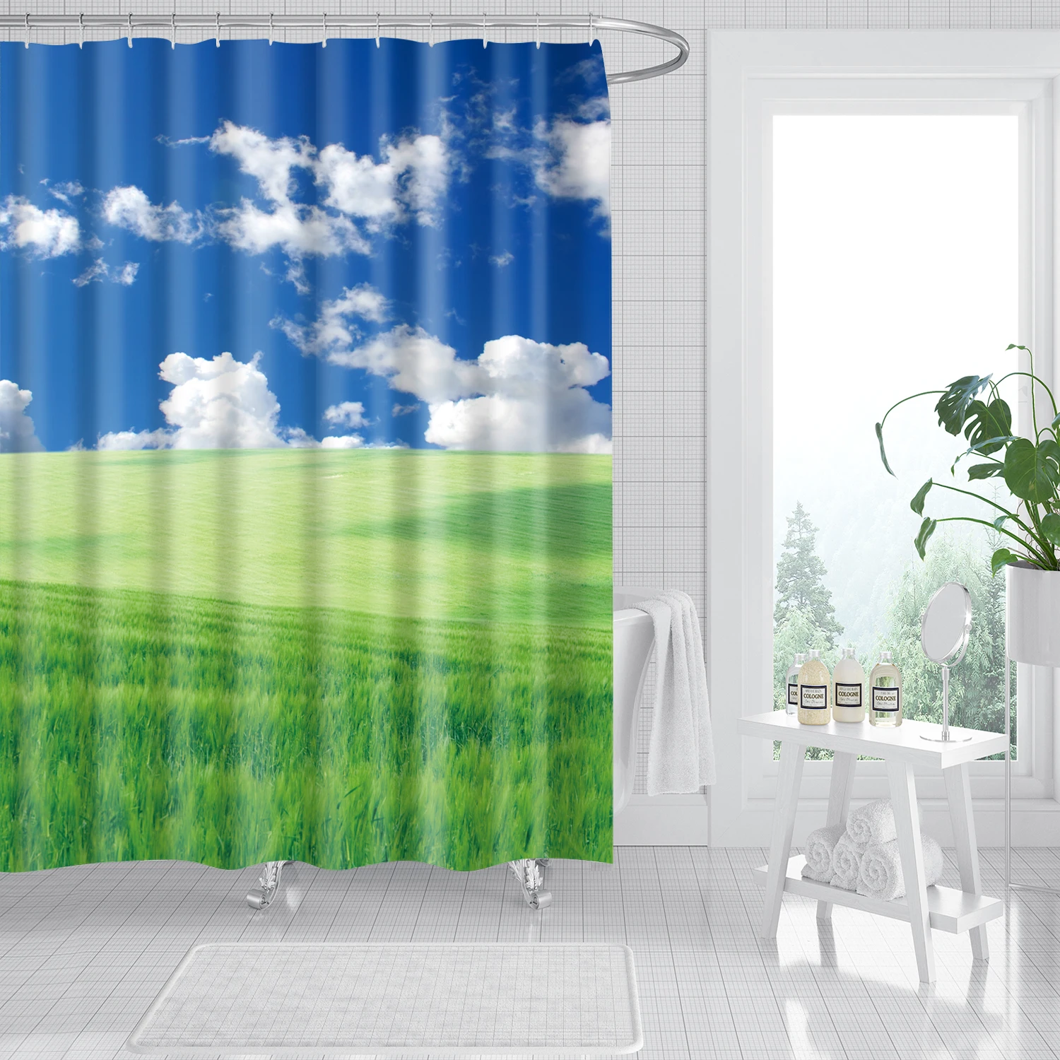 

Летние приморские праздники для отдыха, живописная занавеска для ванной комнаты, занавеска для душа, водонепроницаемая полиэстеровая занавеска для ванны с крючками