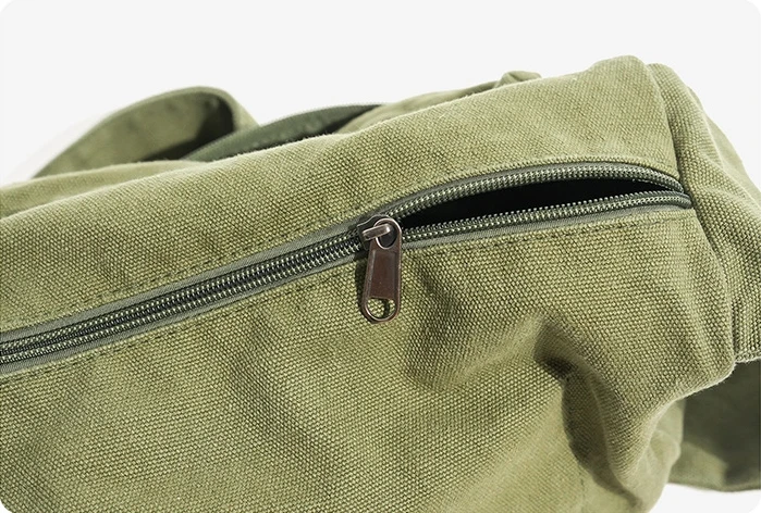 Multi Pockets Canvas Medium Size Crossbody Bag Female Teenager Student Cotton High Street Fabric Zipper Y2K School Shoulder Bag